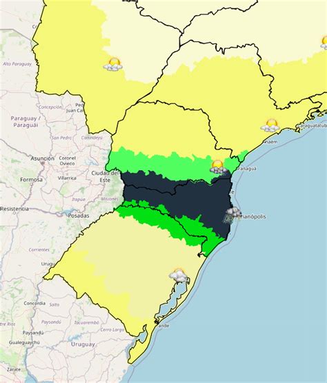 Nova frente fria causa temporais em SC e no PR RS deve ter céu nublado