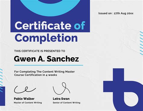 Online Course Certificate Template 46906463 Template