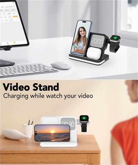 HATALKIN 3 in 1 Wireless Charging Station for Apple Devices with Alarm ...