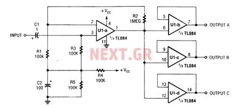 Audio Splitter Circuit Diagram Pcb Layout An Analog 4 Way St