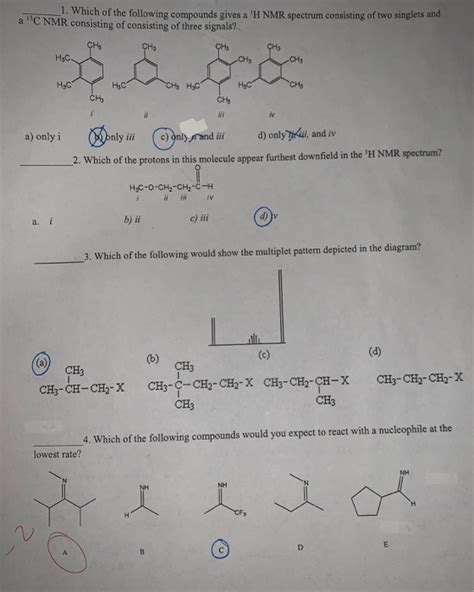 Solved 1 Which Of The Following Compounds Gives A H NMR Chegg