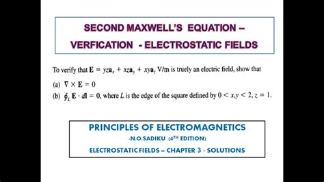 Elements Of Electromagnetics By N O Sadiku Solutions Lecture Youtube