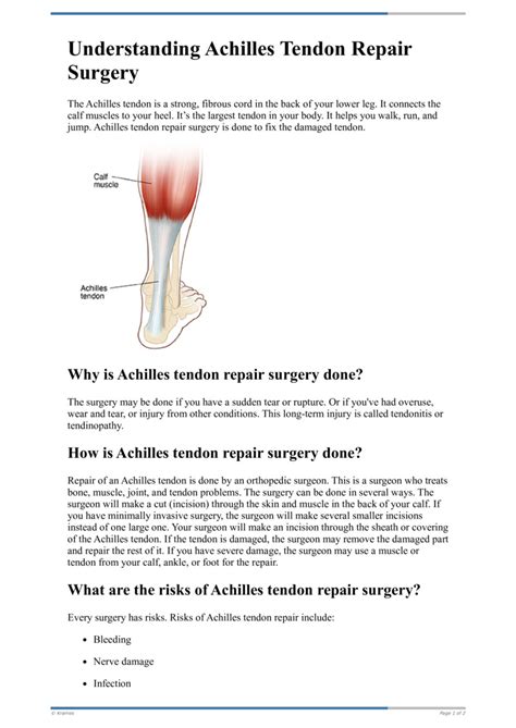 Text Understanding Achilles Tendon Repair Surgery Healthclips Online