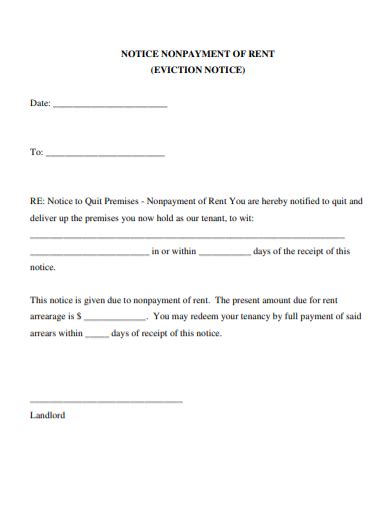 Printable Eviction Notice Form 10 Examples Format Pdf