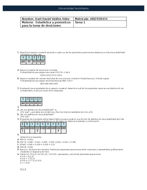 Tarea 1 Estadistica Trabajos Hechos En Clase Nombre Axel Haziel