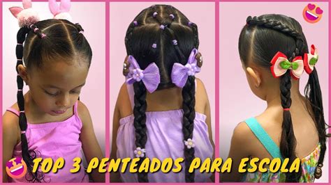 3 Penteados infantil fáceis e rápidos para escola hairstyles for kids