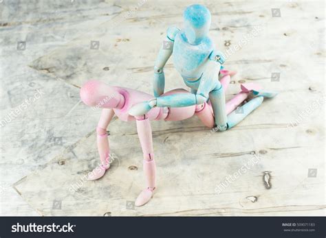 Kamasutra Wooden Dummy Intercourse Sex On Stock Photo