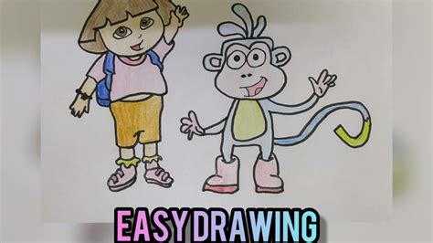 How To Draw A Dora Bujji Easystep By Stepkids Drawing Youtube