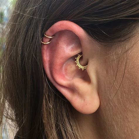 Kanpatha Sur Instagram Double Helixdaith Piercing With Yg Rings