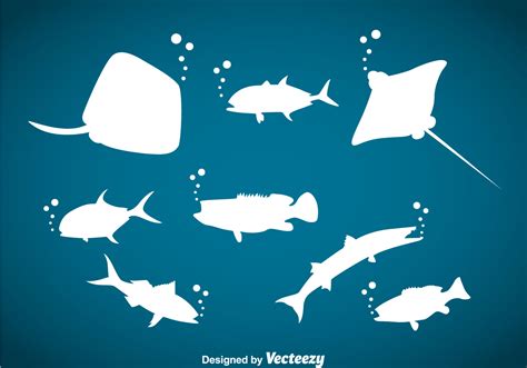 Ocean Animals Silhouette Vector 108072 Vector Art at Vecteezy