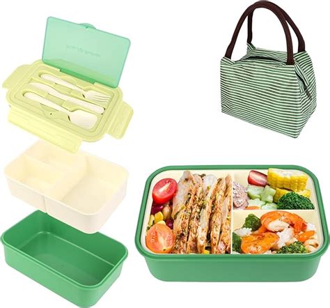 JOPHEK Lunch Box Bento Box Schiscetta Porta Pranzo Ermetico Con 3