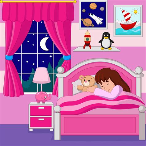 Cartoon little girl sleeping 8733273 Vector Art at Vecteezy