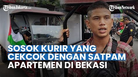 Sosok Kurir Yang Cekcok Dengan Satpam Apartemen Gegara Pasang Bendera