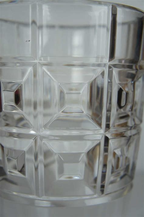 Rosenthal Germany Clear Lead Crystal Cut Domus Pattern Squares Flower Vase 9