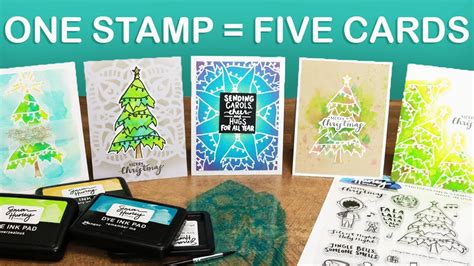 5 Cards 1 Stamp Easy Stamping Techniques Youtube