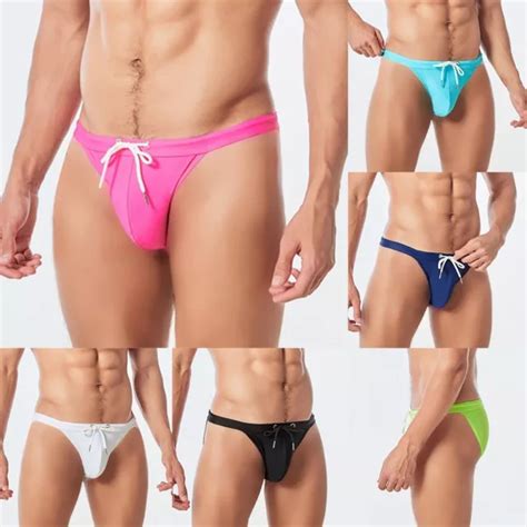 Costumi Da Bagno Uomo Estivi Slip Da Nuoto Vita Bassa Bikini Abbigliamento Da Spiaggia