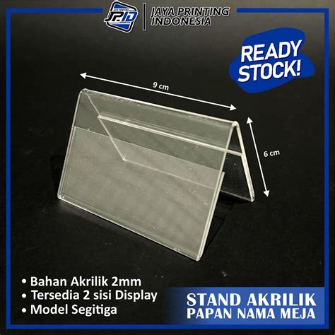 Jual Akrilik Kartu Nama 25x7 30x7 Akrilik Papan Nama Meja Segitiga