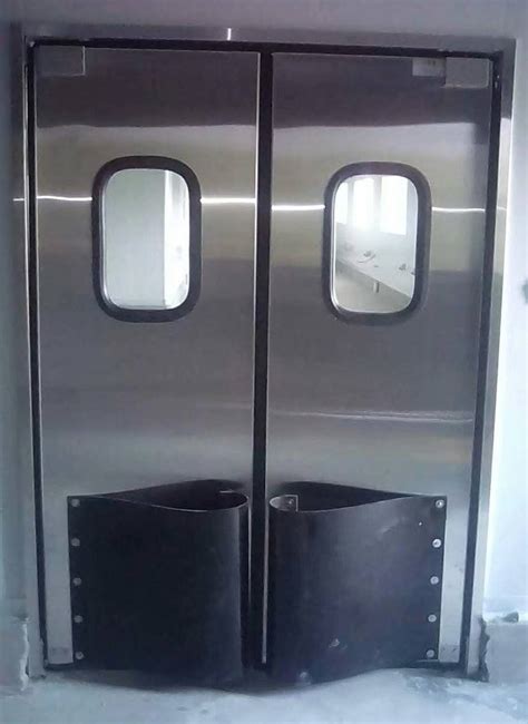 Metal Abs Plastic Double Acting Steel Impact Traffic Door With Rubber