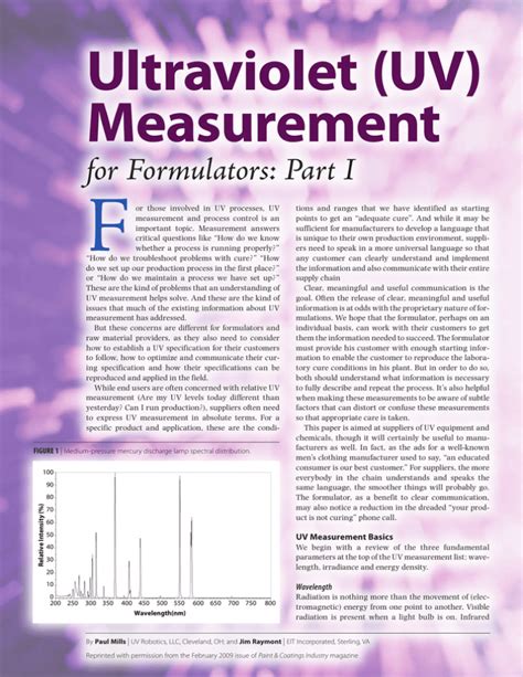 (UV) Measurement