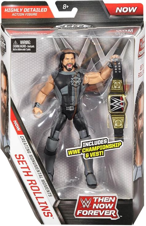 WWE Figura de acción de Seth Rollins colección de élite Then now