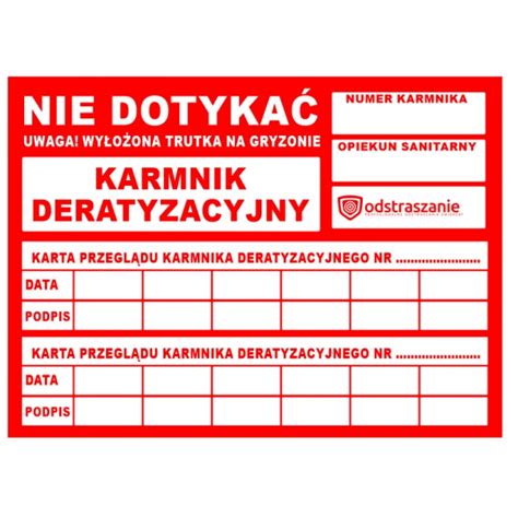 Naklejka na karmnik deratyzacyjny NIE DOTYKAĆ