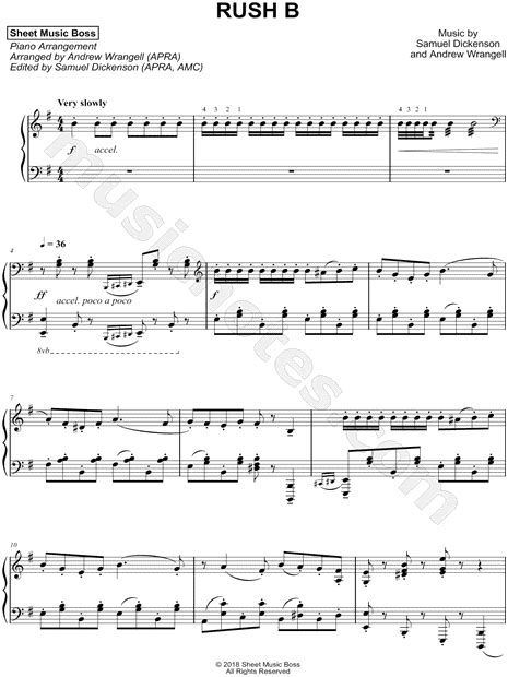 Sheet Music Boss Rush B Sheet Music Piano Solo In E Minor Download And Print Sku Mn0199841