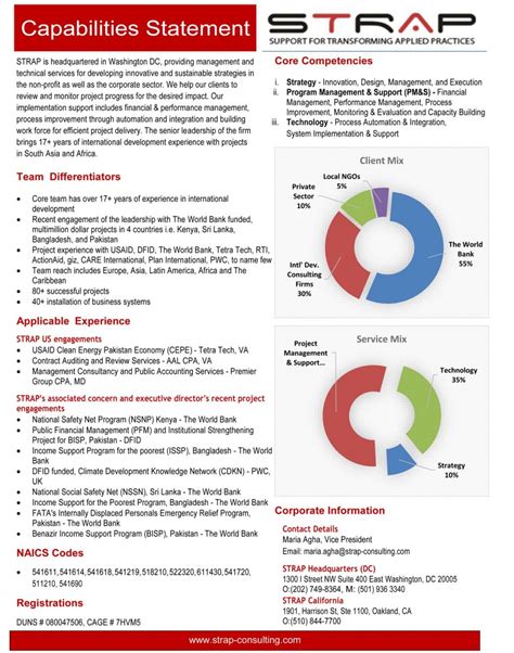 Capability Statement Strap Consulting