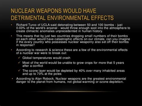 Nuclear Weapons Their Effect On Us And Our World Courtney Carter