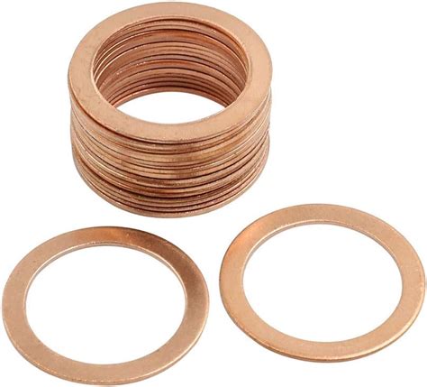 X AUTOHAUX 20 Pcs 26mm Inner Diameter Copper Washers Sealing Gasket