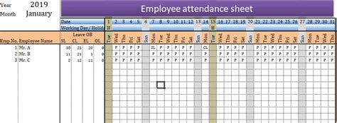 employee attendance sheet employee attendance tracker excel templates