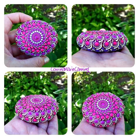 Hand Painted Mandala Stone By Corrina Marie Canning Mandala Muster