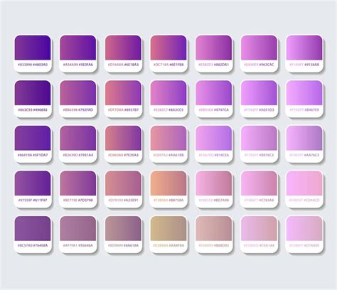 Premium Vector | Violet gradient color palette with hex