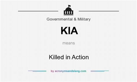 KIA - Killed in Action in Governmental & Military by AcronymsAndSlang.com