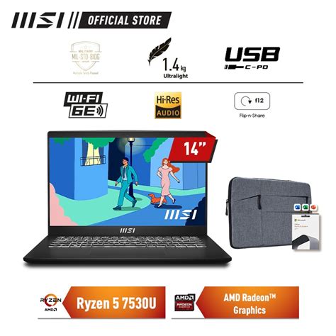 Jual Msi Modern Ryzen Gb Gb W Ohs Fhd Ips Shopee