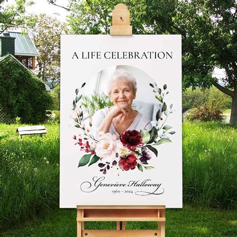 Available in portrait or landscape, these foam board funeral poster ...