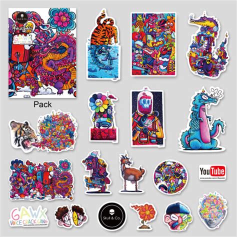 skull  gawx doodle art  illustration sticker set  nintendo