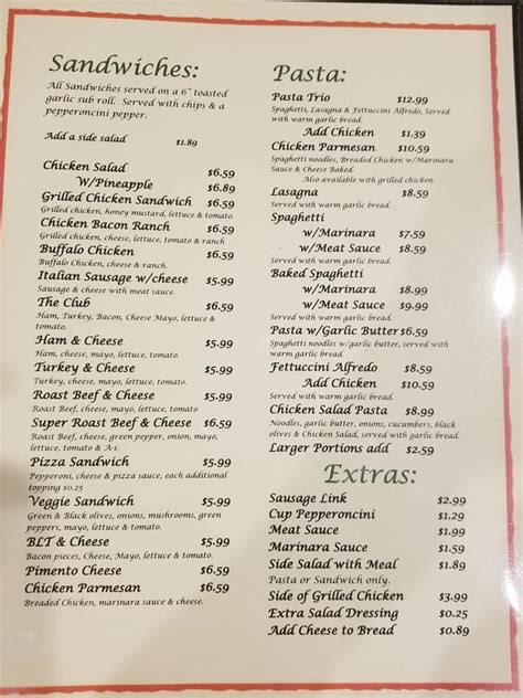 Menu At Grumpy S Pizza Pizzeria Arab