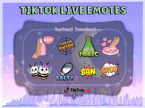 Text And Image Based Tiktok Subscriber Emote Pack Salty Love Snipe Toxic Bruh Boo Bees Ban Etsy