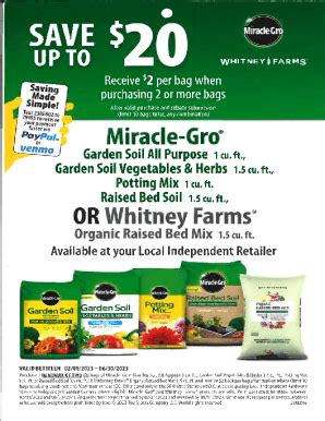 Fillable Online Miracle Gro Garden Soil Flowers Vegetables 2 Cu Ft