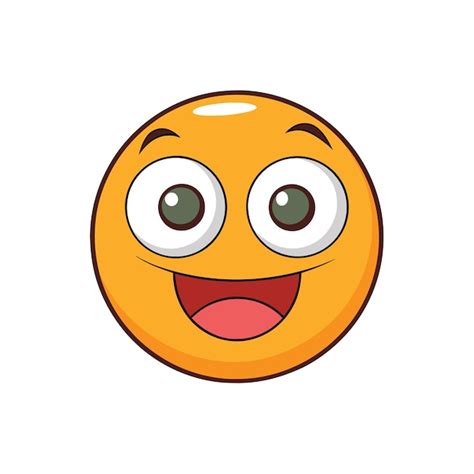 Premium Vector | Cute Smiling Emoji With Open Eyes Isolated On White ...