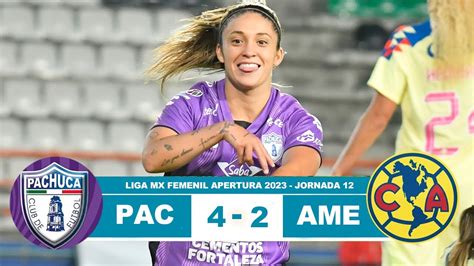 Pachuca Femenil Vs America 4 2 Resumen Goles 2023 Youtube