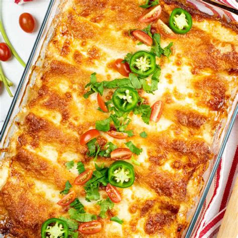 Easy Creamy White Chicken Enchiladas