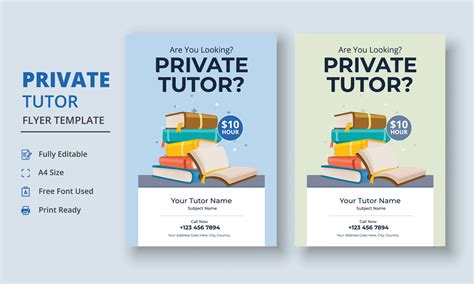 Private Tutor Flyer Template Home Tuition Flyer Online Tutors Flyer