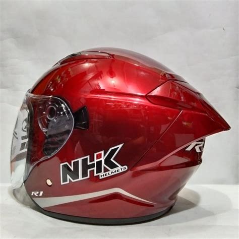 Jual HELM NHK R1 MAX SOLID ROYAL RED HELM HALF FACE Di Lapak Ryan Motor