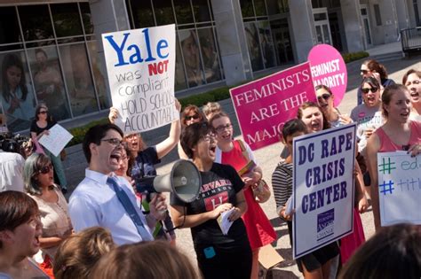 Protesters Call For Stricter Sanctions On Colleges That Mishandle