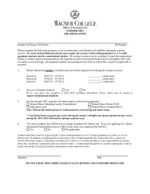 Fillable Online Financial Aid Forms For 2021 2022 Office Of Financial