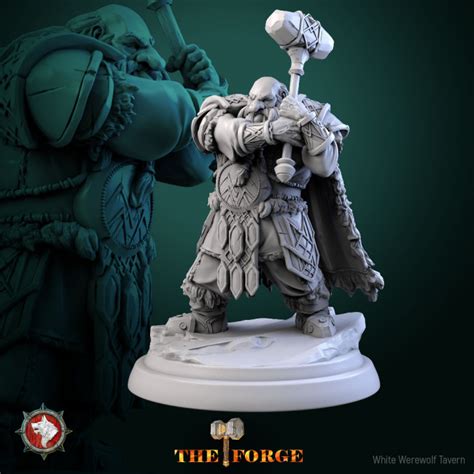 3d Printable Mountain Dwarf Warriors Set 6 Miniatures 32mm Pre