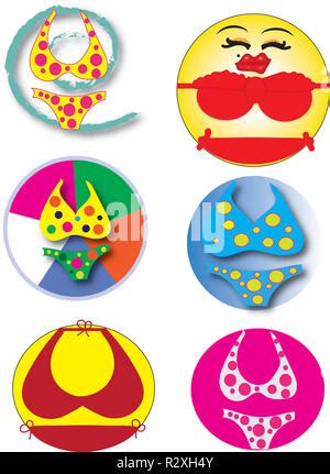 Red Bikini Emoji Stock Photo Alamy
