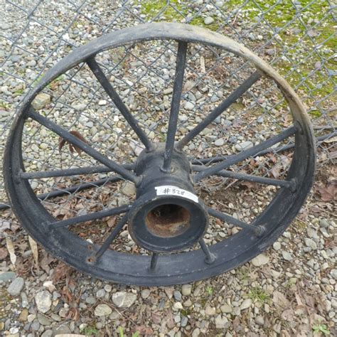 Lot Antique Vintage Steel Spoke Wagon Wheels