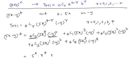 Solveduse The Binomial Theorem To Expand And Simplify The Expression 5 X Y4